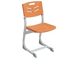 Стул школьный ученический 3-5 г/р "Логика" PL регулируемый (оранжевый, м/к белый)