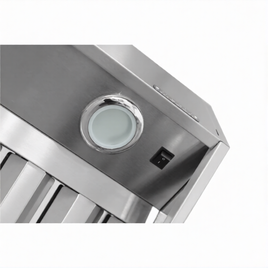 Зонт вытяжной полуоткрытый ЗВПб 400х800х1000 «Base» пристенный (к-т светильников)