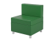 Кресло модульное на металлокаркасе 600х610х425/720 мм 790.1-З (обивка - экокожа зеленый, м/к квадратная труба)