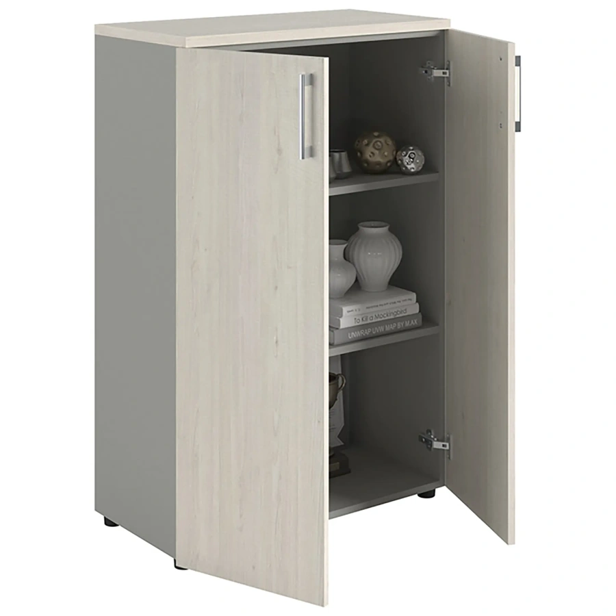 Шкаф NW 0880 закрытый белое дерево/серый