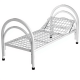 Кровать медицинская металлическая с подголовником КМ-1П (каркас белый)