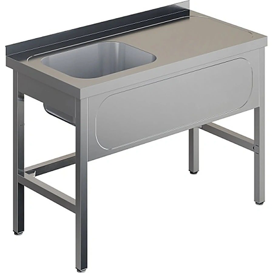 Ванна моечная цельнотянутая с рабочей поверхностью с бортом ВМЦР/1-10/6-БЛ