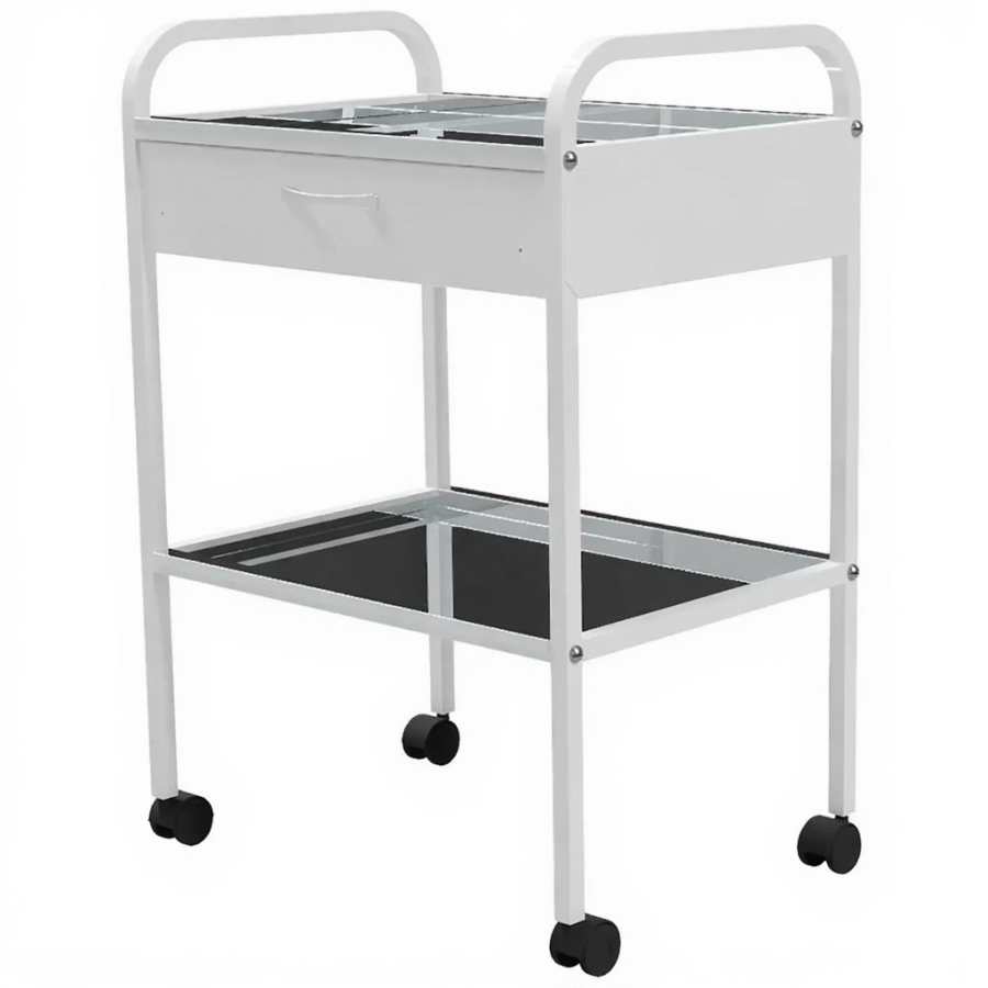 Столик медицинский инструментальный СМИ-02-01 (полки нерж. сталь, колёса пластик)