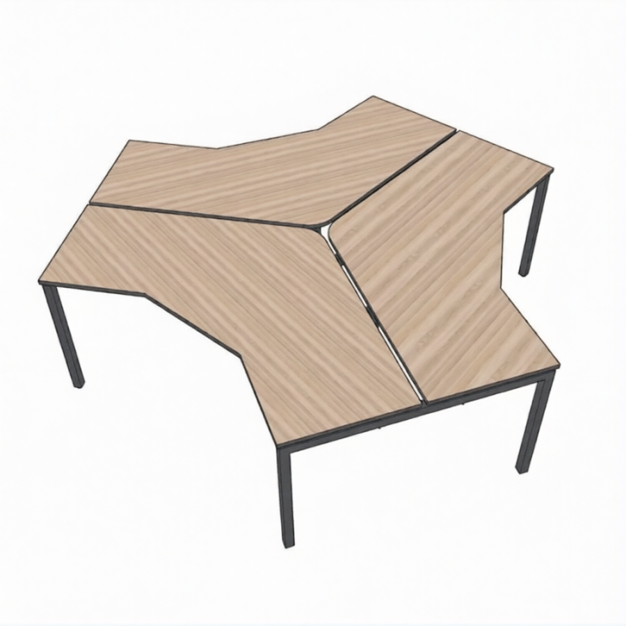 Рабочая станция 3М «НОРДЕН» 1200/600х1200/600х60° подстолье П 40x40 столешница 22 мм